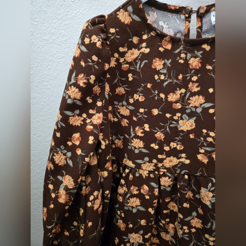 Little Girl Ditsy Floral Long sleeves Dress - Picture 8 of 9